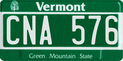 VT license plate CNA576