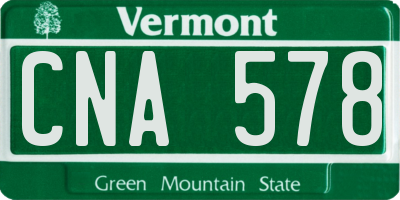 VT license plate CNA578