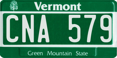 VT license plate CNA579