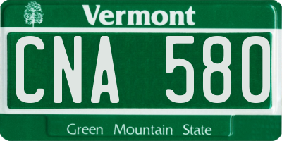 VT license plate CNA580