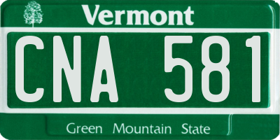 VT license plate CNA581