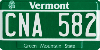 VT license plate CNA582