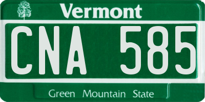 VT license plate CNA585
