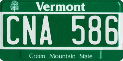 VT license plate CNA586
