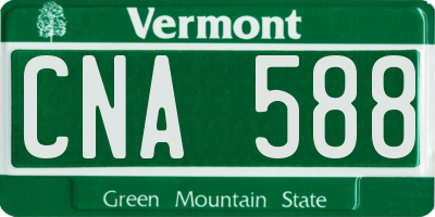 VT license plate CNA588