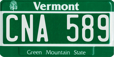 VT license plate CNA589