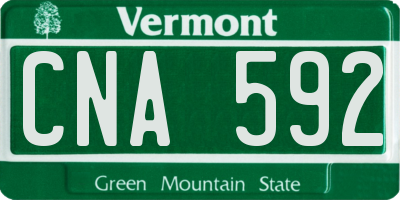 VT license plate CNA592
