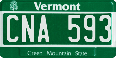 VT license plate CNA593
