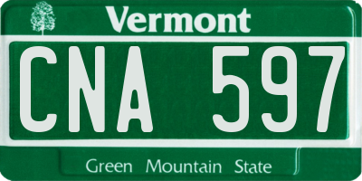 VT license plate CNA597