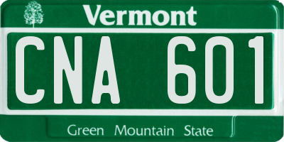 VT license plate CNA601