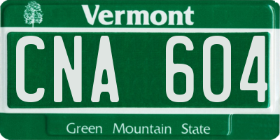 VT license plate CNA604