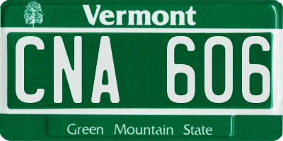 VT license plate CNA606