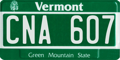 VT license plate CNA607