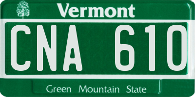 VT license plate CNA610