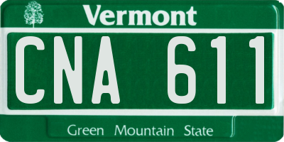 VT license plate CNA611