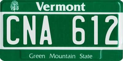 VT license plate CNA612