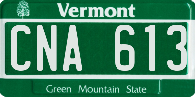 VT license plate CNA613