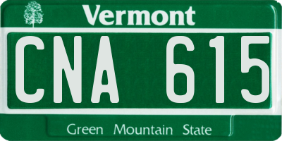 VT license plate CNA615