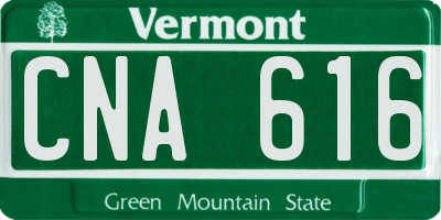 VT license plate CNA616