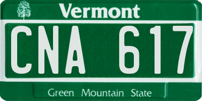 VT license plate CNA617