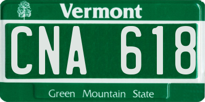 VT license plate CNA618