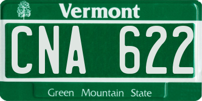 VT license plate CNA622