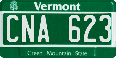 VT license plate CNA623