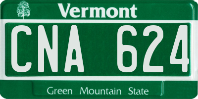 VT license plate CNA624