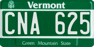 VT license plate CNA625