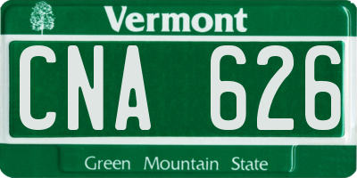 VT license plate CNA626