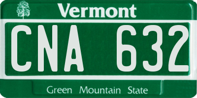 VT license plate CNA632