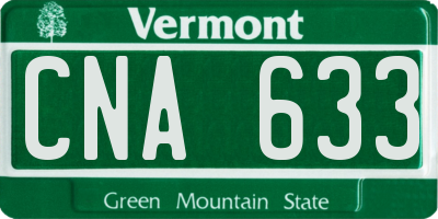 VT license plate CNA633