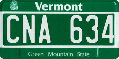 VT license plate CNA634