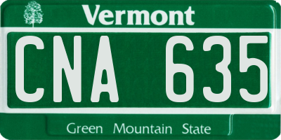 VT license plate CNA635