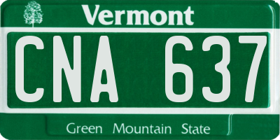 VT license plate CNA637