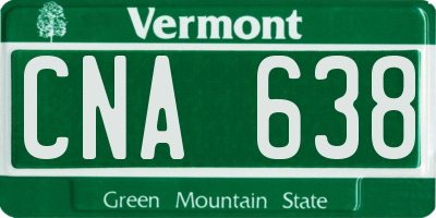 VT license plate CNA638