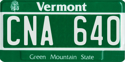 VT license plate CNA640