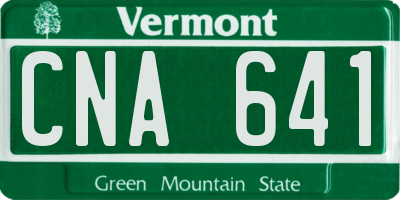 VT license plate CNA641
