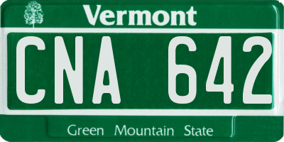 VT license plate CNA642