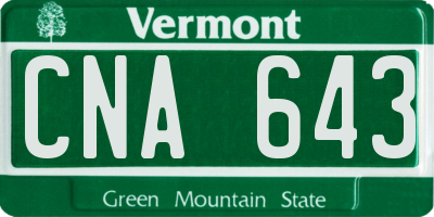 VT license plate CNA643