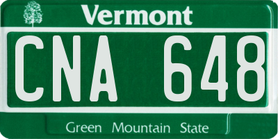 VT license plate CNA648
