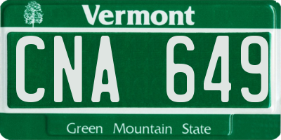 VT license plate CNA649