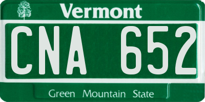 VT license plate CNA652