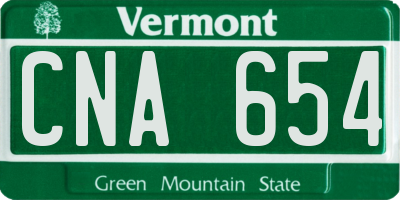 VT license plate CNA654