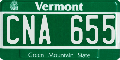 VT license plate CNA655