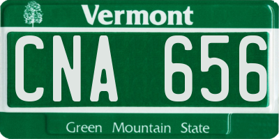 VT license plate CNA656