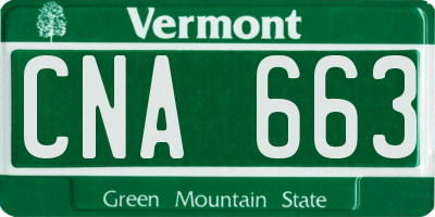 VT license plate CNA663