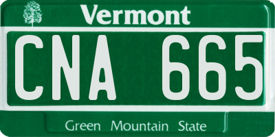 VT license plate CNA665