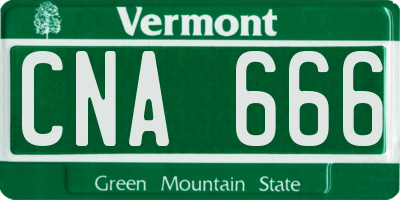 VT license plate CNA666