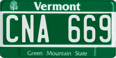 VT license plate CNA669